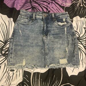 Kendall & Kylie - Light Blue Distressed Denim Jean Skirt, 3/26